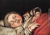 Bernardo Strozzi Famous Paintings - Sleeping Child